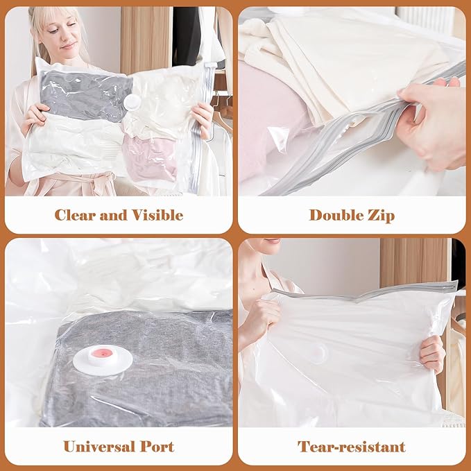Vacuum Storage Bags for Clothing Travel, 10 Pack Vacuum Bags - Image 6