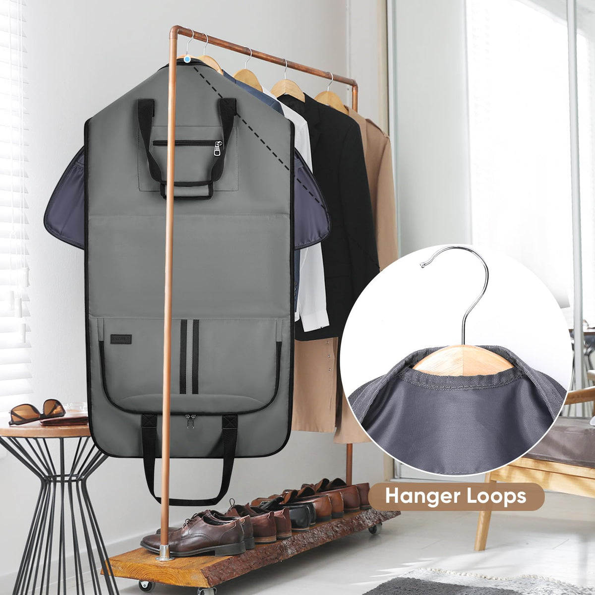 Garment Bags for Travel (Dark Gray)