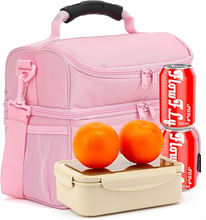 FlowFly Double Layer Cooler Insulated Lunch Bag Adult Lunch Box Large Tote Bag - Image 8