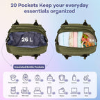RUVALINO Diaper Bag Backpack, Large Capacity, Waterproof, Olive Green - Image 5