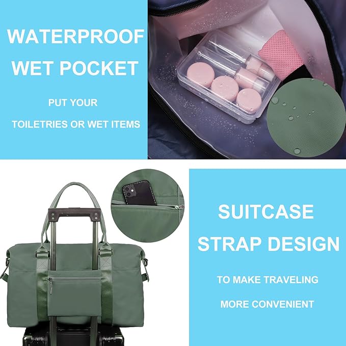 Travel Duffle Bag, Waterproof Sport Tote Gym Bag - Image 4