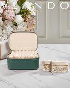 Vlando Jewelry Box with 8 Velvet Jewelry Bags Travel Jewelry Storage Box Petal - Image 6