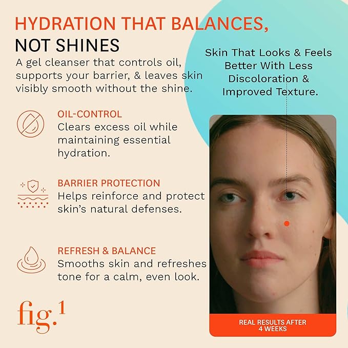 Fig.1 Clarifying Gel Cleanser Refill | AHA BHA Tea Tree Oil Formula for Oily & Sensitive Skin Face wash, Deep Pore Cleansing, Dermatologist Tested for Acne Prone, Vegan & Refillable Solution, 100ml