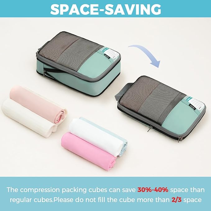 BAGAIL 4 Set/6 Set/8 Set Compression Packing Cubes Travel Accessories - Image 5