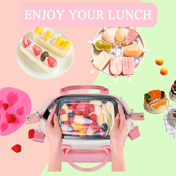 Aesthetic Lunch Box for Women Preppy Insulated Lunch Bag for Young Ladies - Image 7