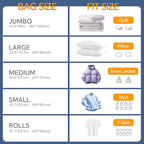 Vacuum Storage Bags for Clothing, 8 Pack Vacuum Seal Bags for Clothes, - Image 5