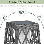 Grand patio 2-Piece Solar Outdoor Floor Lamp Solar Powered Wicker Lantern - Image 4