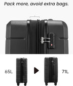 24 Inch Luggage with Spinner Wheels, Expandable Hardside Medium Checked Suitcase - Image 3