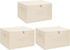 ANMINY 3PCS Storage Bins with Zipper Lids 51.9 Qt Lidded Fabric Storage Boxes by ANMINY