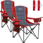 Romswi Oversized Camping Chairs, Heavy Duty Support 500 LBS, Padded Back & Arm by Romswi