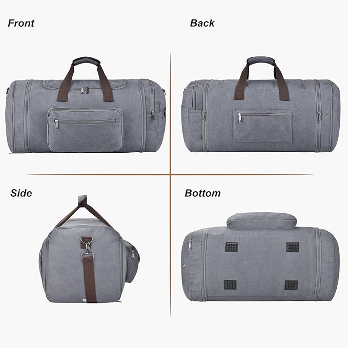Felipe Varela 60L Duffle Bag for Men, Large Expandable Canvas Duffel Bag for - Image 3