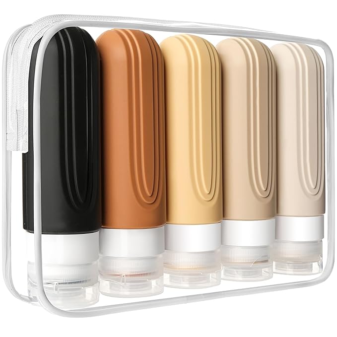 Travel Bottles for Toiletries, 5 Pack TSA Approved Travel Size Containers by CHEODIN
