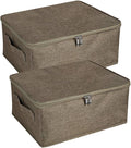 ANMINY 2PCS Storage Bins with Zipper Lids 13 Qt Lidded Fabric Storage Boxes by ANMINY