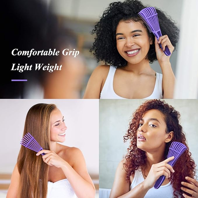 Hair Brush,URTHEONE Detangler Brush and Wide Tooth Comb Set for Black Natural Curly Wet Dry Thick Straight Long Hair, Afro American Type 3a-4c, Comfortable Grip