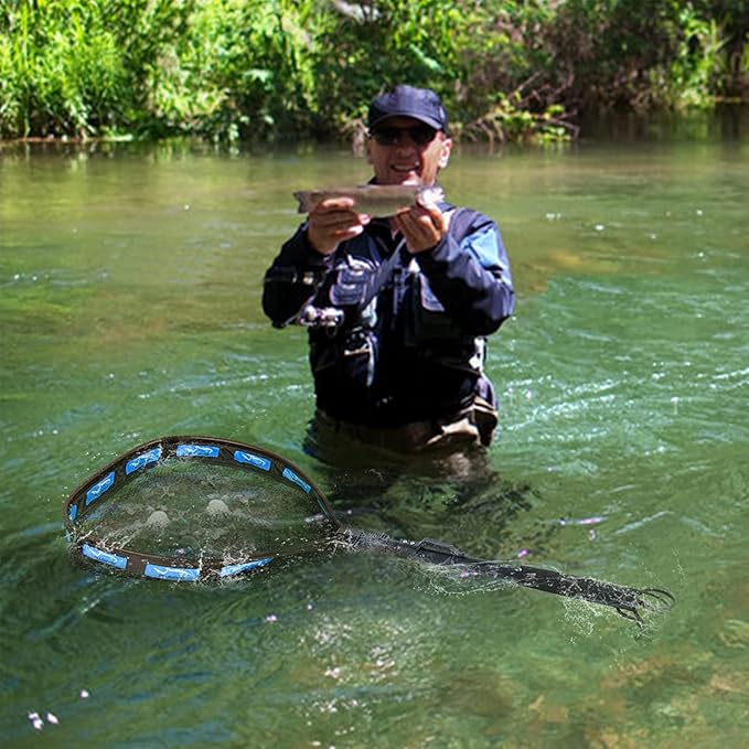 PLUSINNO Floating Fishing Net for Steelhead, Trout Fishing, Rubber Coated - Image 2