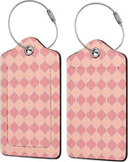 Pink Moroccan Plaid 2 Pack Luggage Tag by Unknown