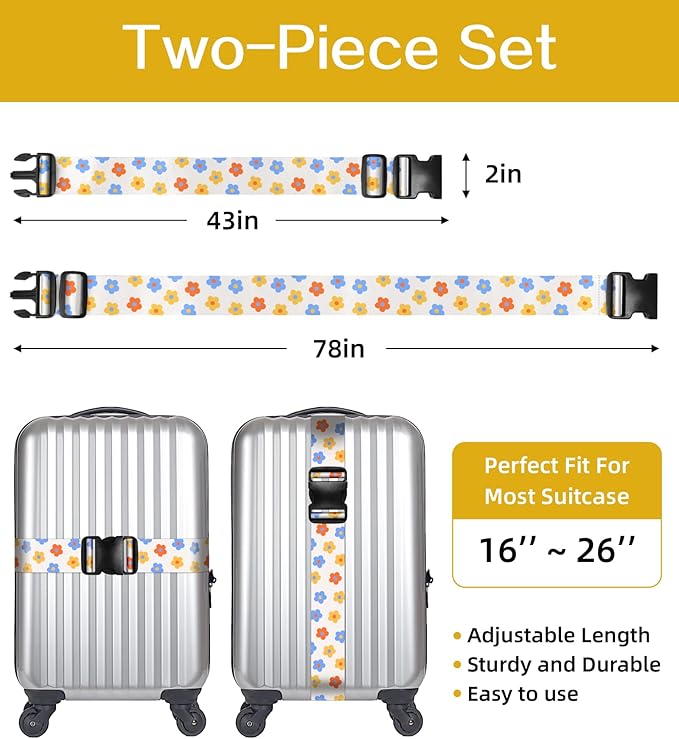 Luggage Straps for Suitcases Travel Belt Luggage Band Heavy Duty Traveling - Image 2