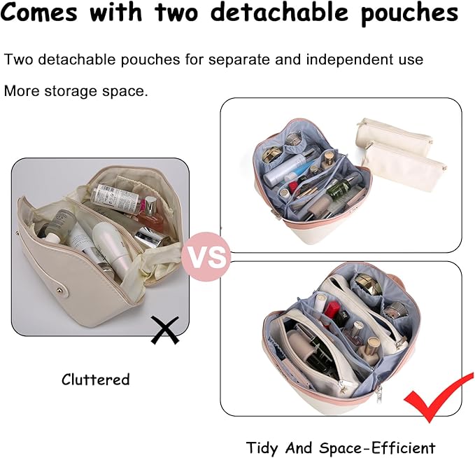 BOYATU Travel Makeup Bag Organizer Cosmetic Bag: 3 Pcs Set Make up Bags - Image 5