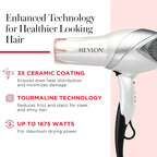 REVLON Infrared Hair Dryer with Diffuser & Concentrator - Ionic Ceramic Blow Dryer for Frizz Control, Shine, Soft Hair & Moisture Protection - 1875W Professional Salon-Quality (White)