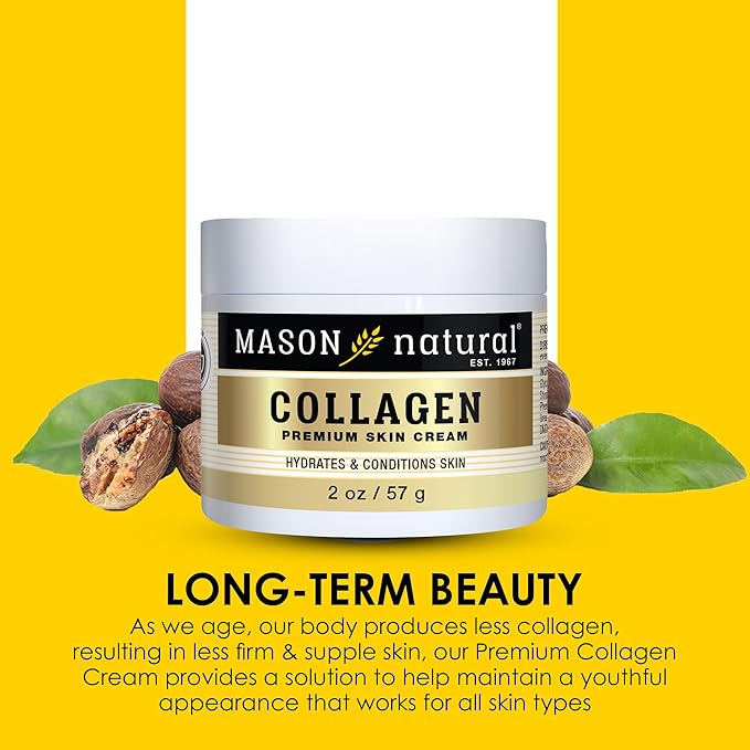 MASON NATURAL Collagen Premium Skin Cream, Women’s Anti,Aging Face & Body Daily Moisturizer for Hydration & Firmness, Pear Scent, 4 oz