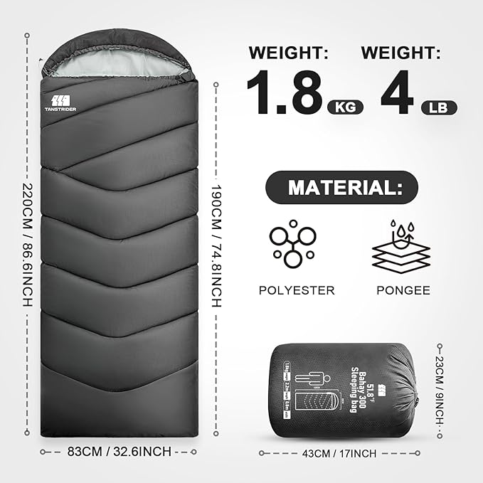 Sleeping Bags for Adults Cold Weather, Waterproof, Lightweight Camping Sleeping - Image 2