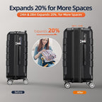 SHOWKOO Luggage Sets Expandable PC+ABS Durable Suitcase Double Wheels TSA Lock - Image 4