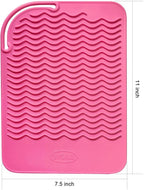 11" X 7.5" Large Size Heat Resistant Silicone Travel Mat, Anti-Heat Pad for Hair Straighteners, Hair Rollers, Curling Irons, Flat Irons and Other Hair Styling Tools - Baby Pink