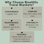 BlueHills Premium Soft 2-Pack Travel Blanket Pillows Airplane Large Plane - Image 5