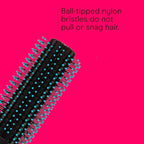 Conair Grip & Style Round Brush, Nylon Bristle Hair Brush for Blowout Styling, Ideal for Coarse, Curly, Wavy Hair, Teal