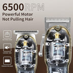 Professional Barber Hair Clippers and Trimmers Set, Cordless Barber Kit Hair Cutting Kit with Travel Case Barber Clippers Set Professioal Mens Grooming Kit