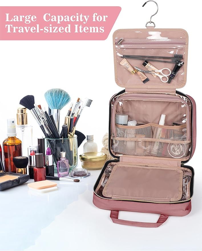 Brown Toiletry Bag, Makeup Organizer, Travel Bag - Image 5