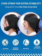 Travel Pillow Combo with Chin Strap, Airplane Pillows with 3D Eye Mask - Image 2