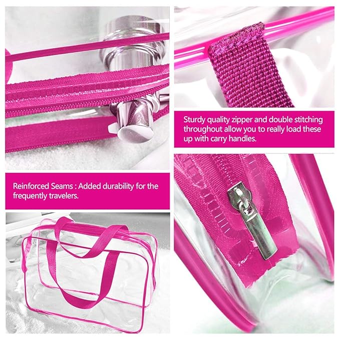 5Pcs Crystal Clear PVC Travel Toiletry Bag Kit - Image 3