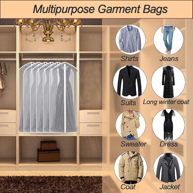 Garment Bags Covers 24''X60'' Dress Bags - Image 5