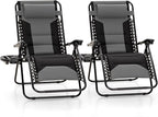 MFSTUDIO Padded Zero Gravity Chair Set of 2, Folding Patio Lounge Recliner by MFSTUDIO