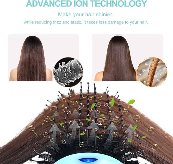Hot Air Brush, Aima Beauty Professional One Step Hair Dryer & Volumizer 4 in 1 Upgrade Anti-Scald Negative Ionic Technology for All Hair Types, Light Green