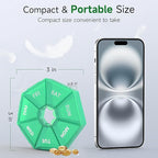 Weekly Pill Organizer, 2 Pack Portable Pill Box Medicine case 6 Colors New - Image 5
