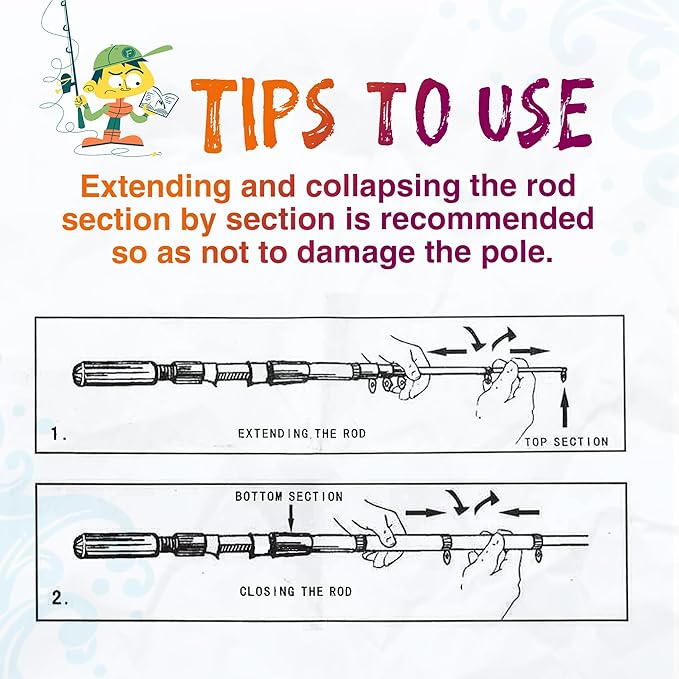Kids Fishing Pole, Telescopic Fishing Rod, Toddler Collapsible Fishing Rod and - Image 6