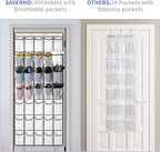 35 Pockets Over the Door Shoe Organizer, Hanging Shoe Organizer - Image 6