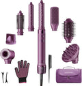 StyleVibe 8-in-1 Air Styler, Hair Dryer & Blow Dryer Brush with Travel Case - Auto Wrap Curls (L/R), Fast Drying, Thermal Round Brush for Smooth Blowouts & Frizz-Free Volume, No Heat Damage