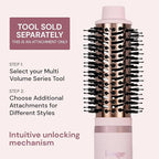 L'ANGE HAIR Multi-Volume Dryer Brush Attachment | Titanium Blow Dryer Brush Barrel for Volumizing & Styling | Tool Sold Separately | Attachment - Blush - Round 43mm
