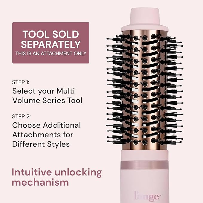 L'ANGE HAIR Multi-Volume Dryer Brush Attachment | Titanium Blow Dryer Brush Barrel for Volumizing & Styling | Tool Sold Separately | Attachment - Blush - Round 43mm