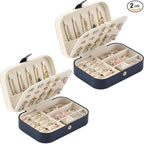 Travel Jewelry Box, PU leather Small Jewelry Organizer by XZUZ