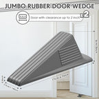 Frienda 2 Pcs Jumbo Door Stoppers Heavy Duty Door Stopper Tall up to 2inch Tall - Image 2