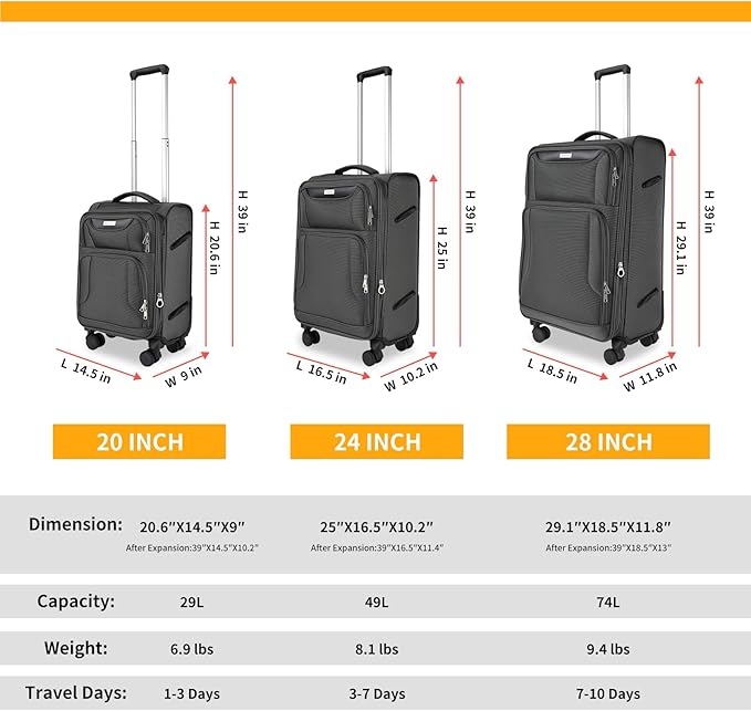 3-Piece Softside Expandable Luggage Set - Image 2