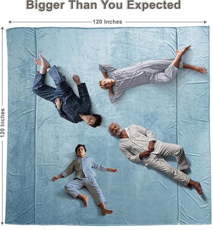PHF Oversized King Fleece Blanket 120"x120", No Shed No Pilling Big Soft Blanket - Image 6