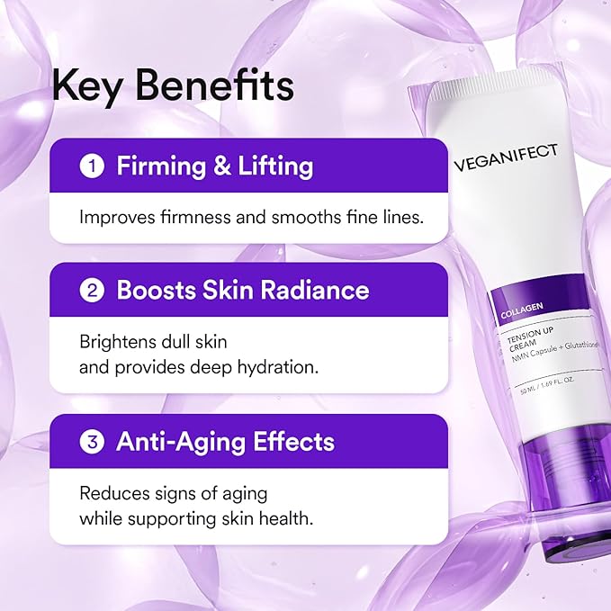 NMN Collagen Cream | Hydrating & Firming Moisturizer with Peptides & Glutathione & Hyaluronic Acid | Boosts Elasticity & Wrinkle Care | Korean Skincare, 1.69 fl.oz