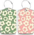 Vintage Groovy Flowers Set of 2 Luggage Tags by Unknown