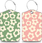 Vintage Groovy Flowers Set of 2 Luggage Tags by Unknown