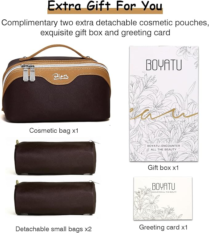 BOYATU Travel Makeup Bag Organizer Cosmetic Bag: 3 Pcs Set Make up Bags - Image 5